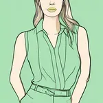 light green sleeveless blouse image